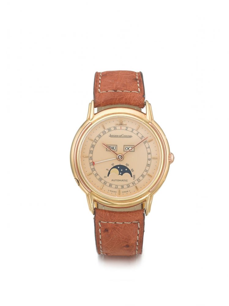 JAEGER-LECOULTRE | REF 166.7.84 ODYSSEUS, A YELLOW GOLD AUTOMATIC TRIPLE CALENDAR WRISTWATCH WITH MOON PHASES CIRCA 1990