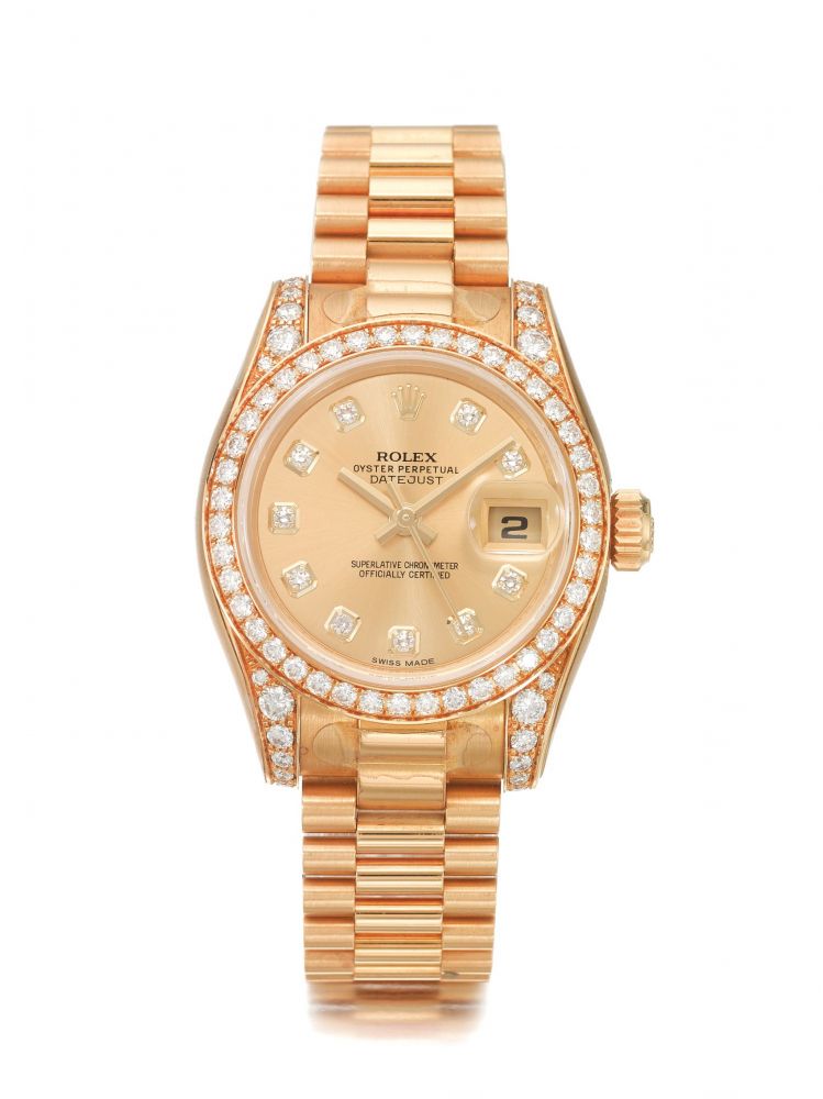ROLEX | REF 179158 DATEJUST, A YELLOW GOLD AND DIAMOND SET WRISTWATCH WITH DATE AND BRACELET CIRCA 2010