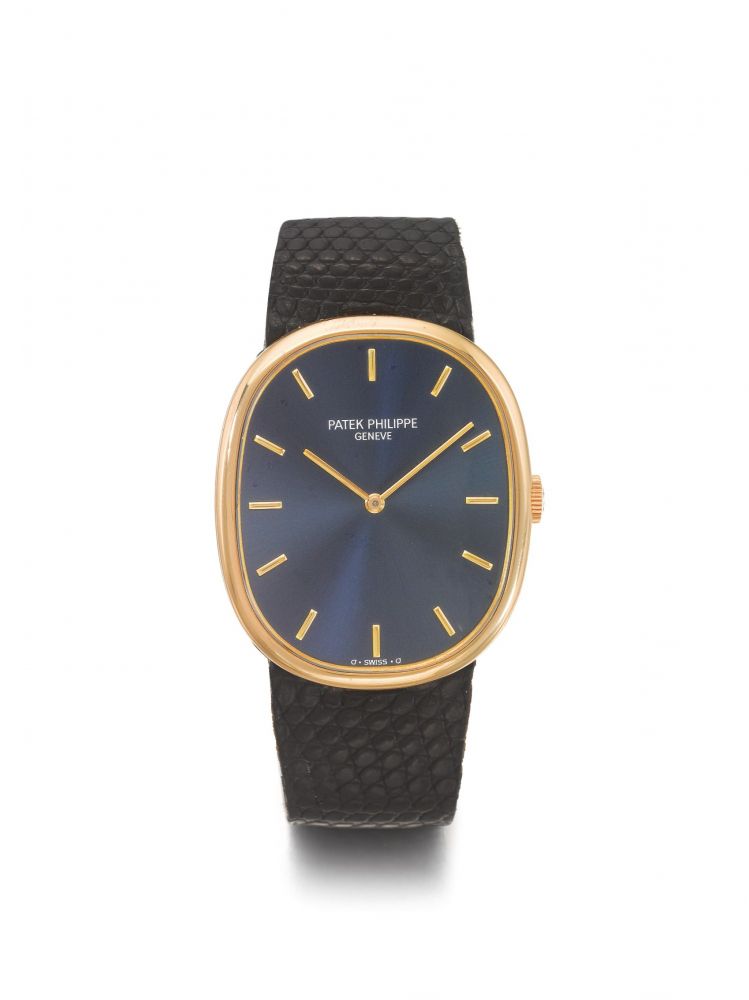 PATEK PHILIPPE | REF 3848 ELLIPSE, A YELLOW GOLD OVAL WRISTWATCH MADE IN 1989