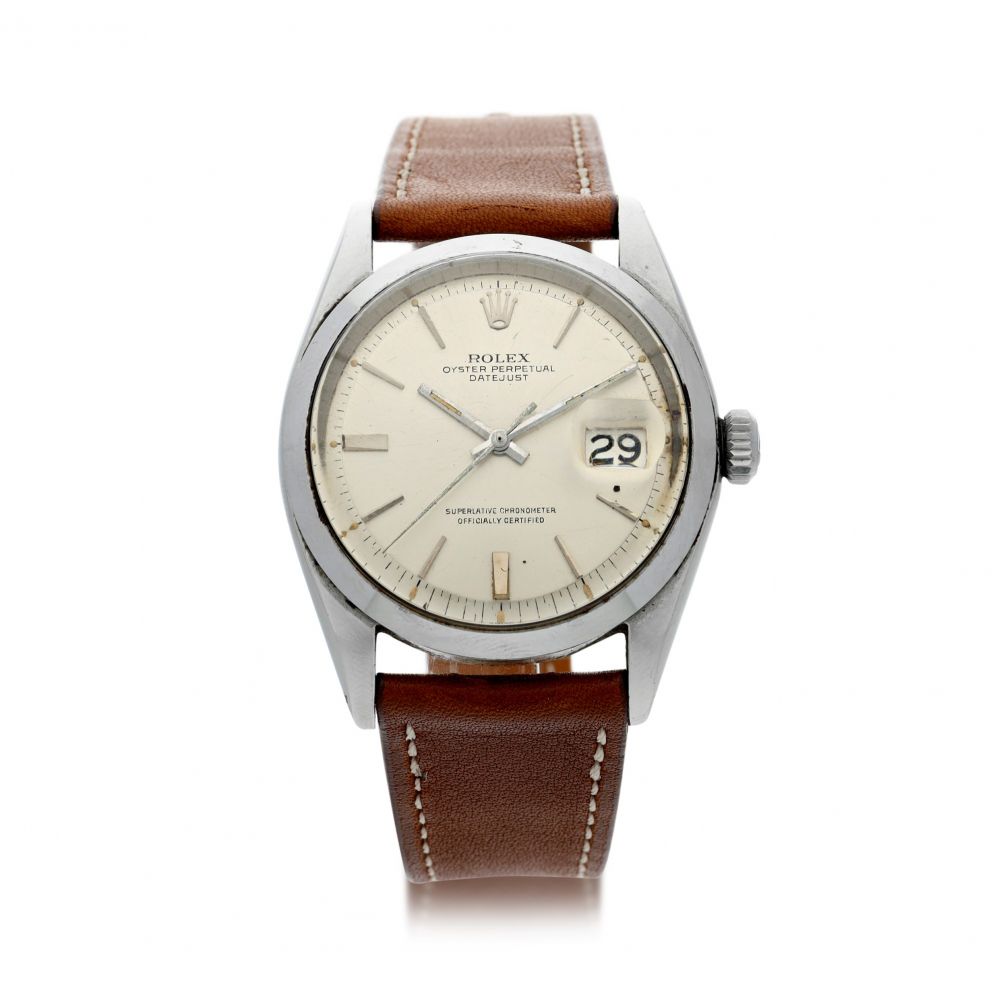 ROLEX | REFERENCE 1600 DATEJUST A STAINLESS STEEL AUTOMATIC CENTER SECONDS WRISTWATCH WITH DATE AND BRACELET, CIRCA 1968