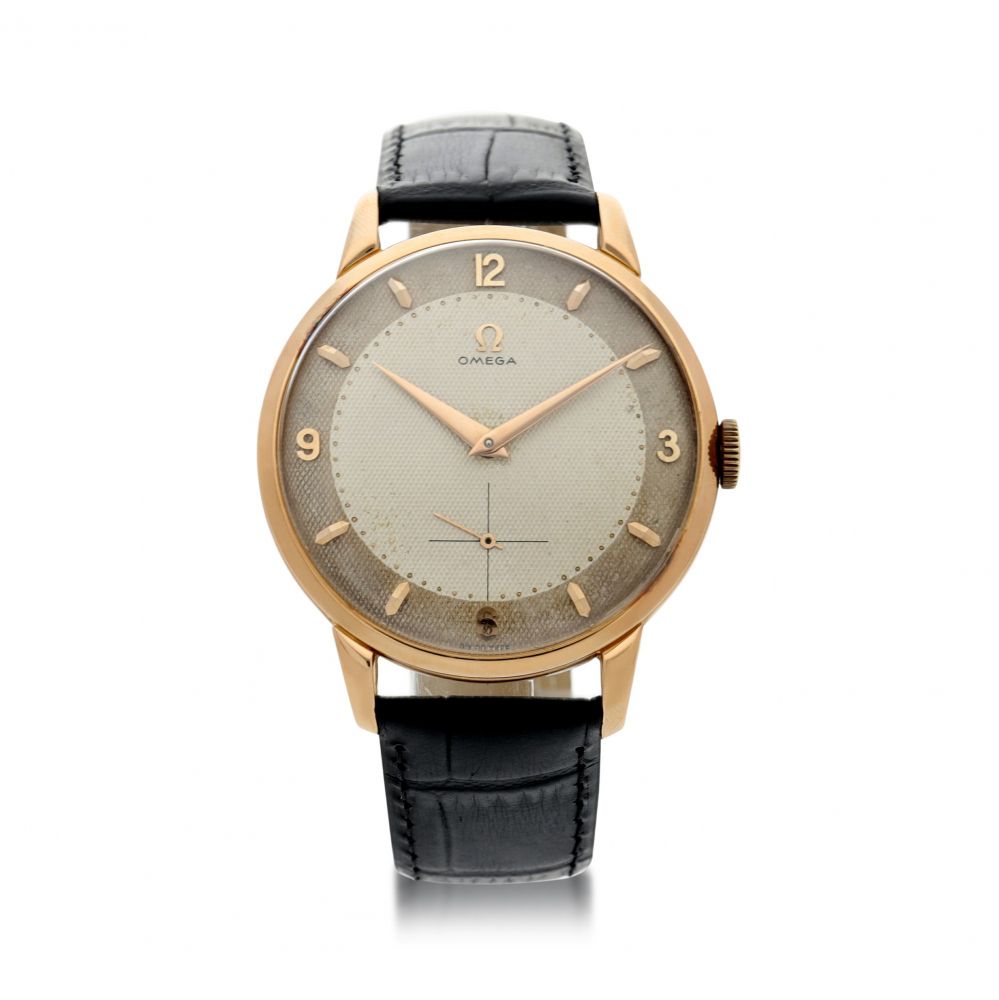 OMEGA | REFERENCE 2687 A PINK GOLD WRISTWATCH, CIRCA 1947