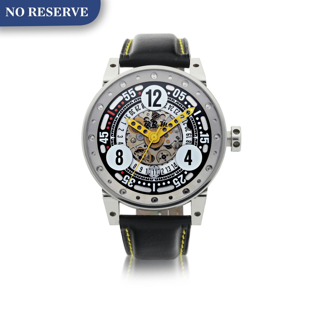 BRM (BERNARD RICHARDS MANUFACTURE) | REFERENCE V16 A LIMITED EDITION STAINLESS STEEL SEMI-SKELETONIZED AUTOMATIC WRISTWATCH WITH DATE, CIRCA 2011