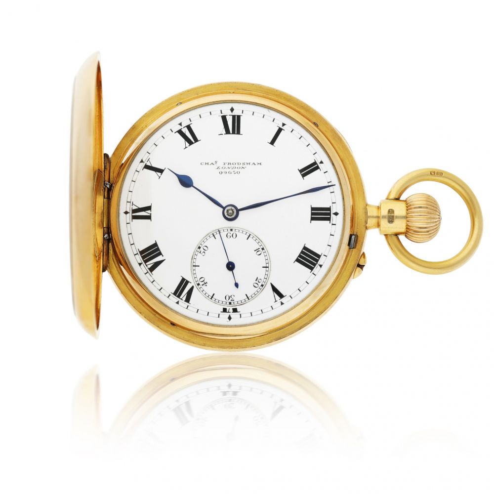 CHARLES FRODSHAM | A PINK GOLD HUNTING CASED WATCH CIRCA 1916