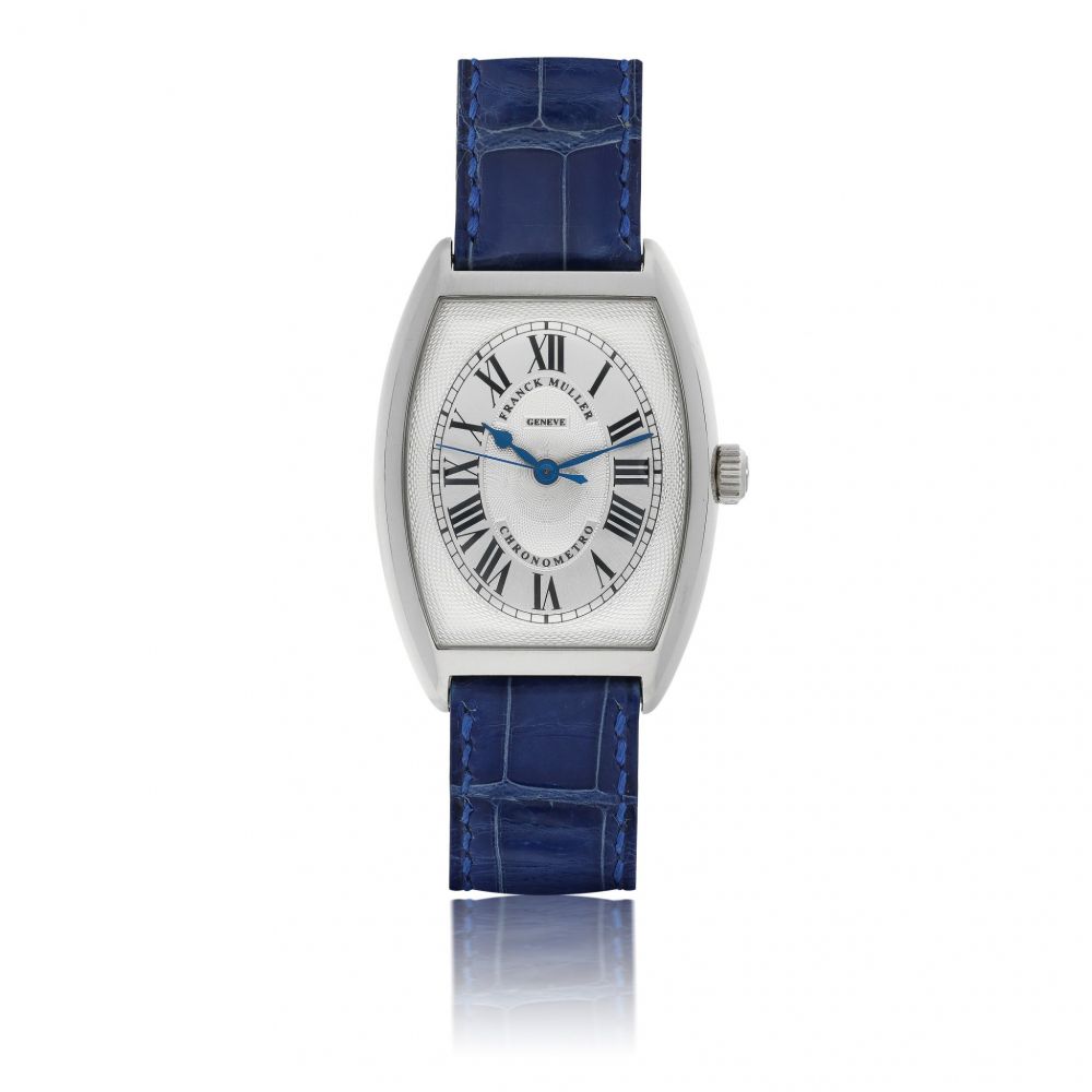 FRANCK MULLER | REF 2852 CHRONOMETRO, A WHITE GOLD TONNEAU FORM AUTOMATIC WRISTWATCH CIRCA 2005