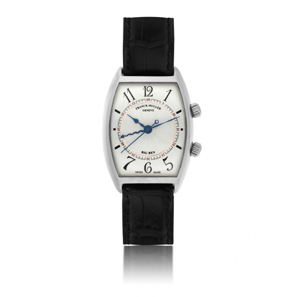 FRANCK MULLER | REF 2852 AL BIG BEN, A WHITE GOLD TONNEAU FORM ALARM WRISTWATCH CIRCA 2000