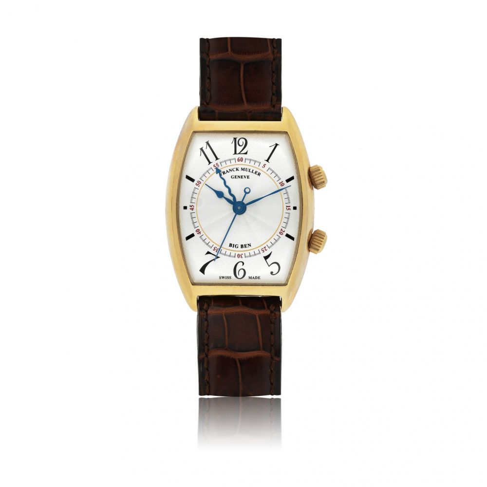 FRANCK MULLER | REF 2852 AL BIG BEN, A PINK GOLD TONNEAU FORM ALARM WATCH CIRCA 2000