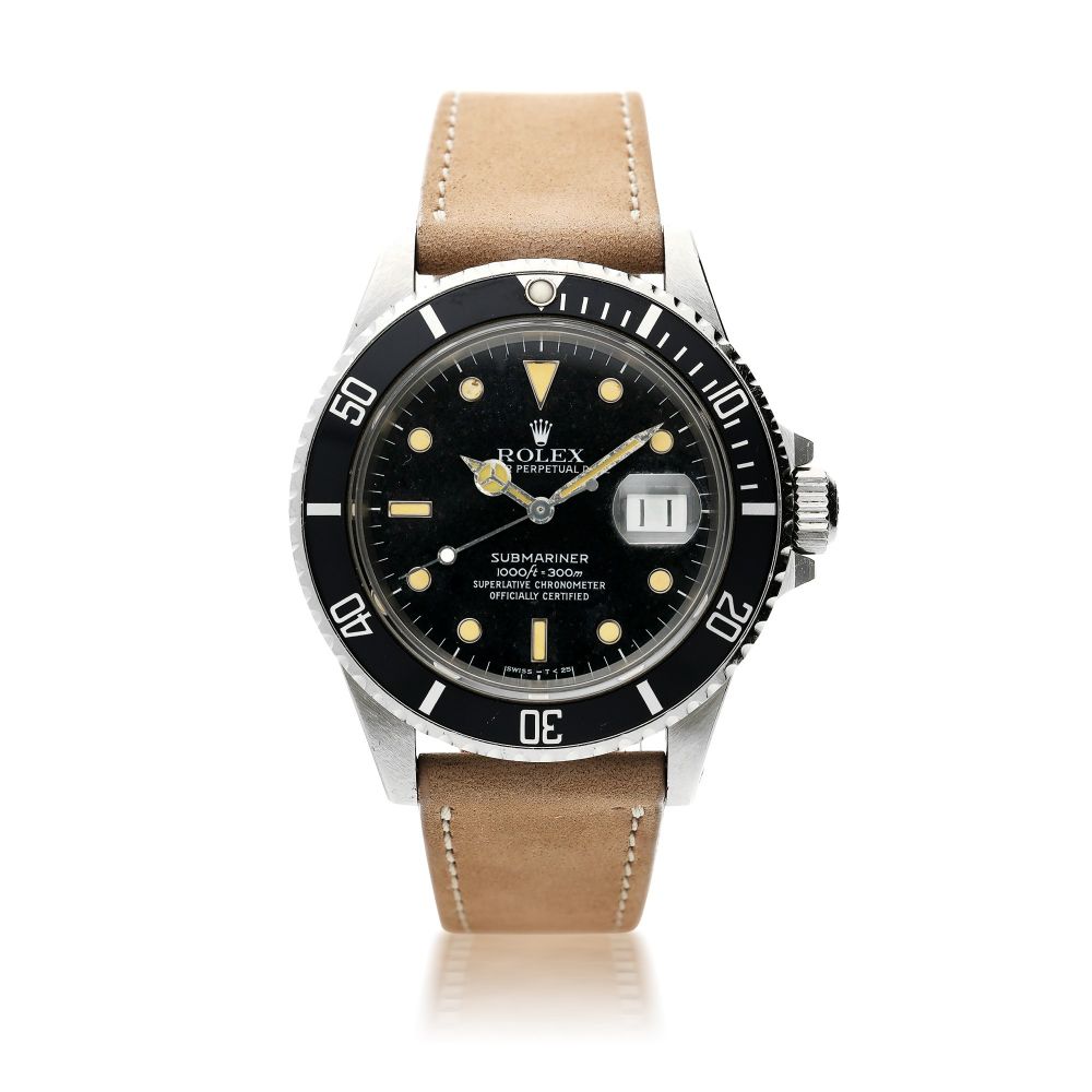 ROLEX | REFERENCE 168000 SUBMARINER A STAINLESS STEEL AUTOMATIC WRISTWATCH WITH DATE, CIRCA 1986