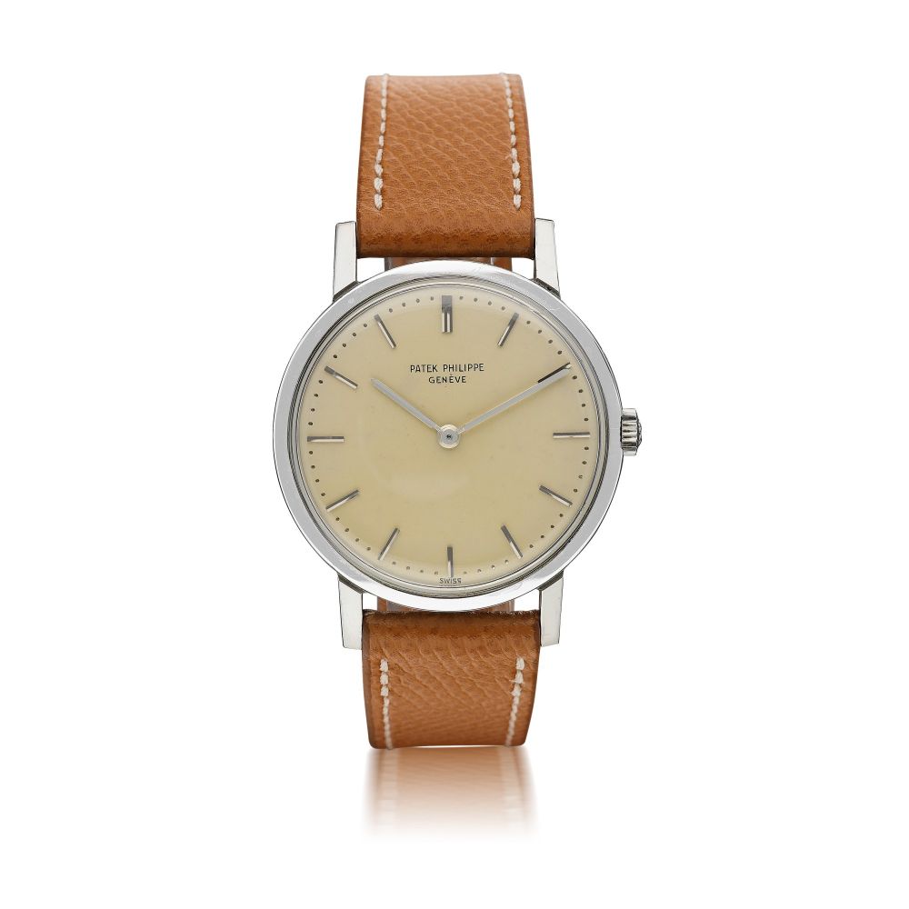 PATEK PHILIPPE | REFERENCE 3466 A STAINLESS STEEL AUTOMATIC CENTER SECONDS WRISTWATCH, CIRCA 1985