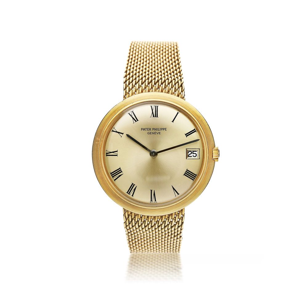 PATEK PHILIPPE | REFERENCE 3565/1 'IOS' A YELLOW GOLD AUTOMATIC BRACELET WATCH WITH DATE, MADE IN 1968