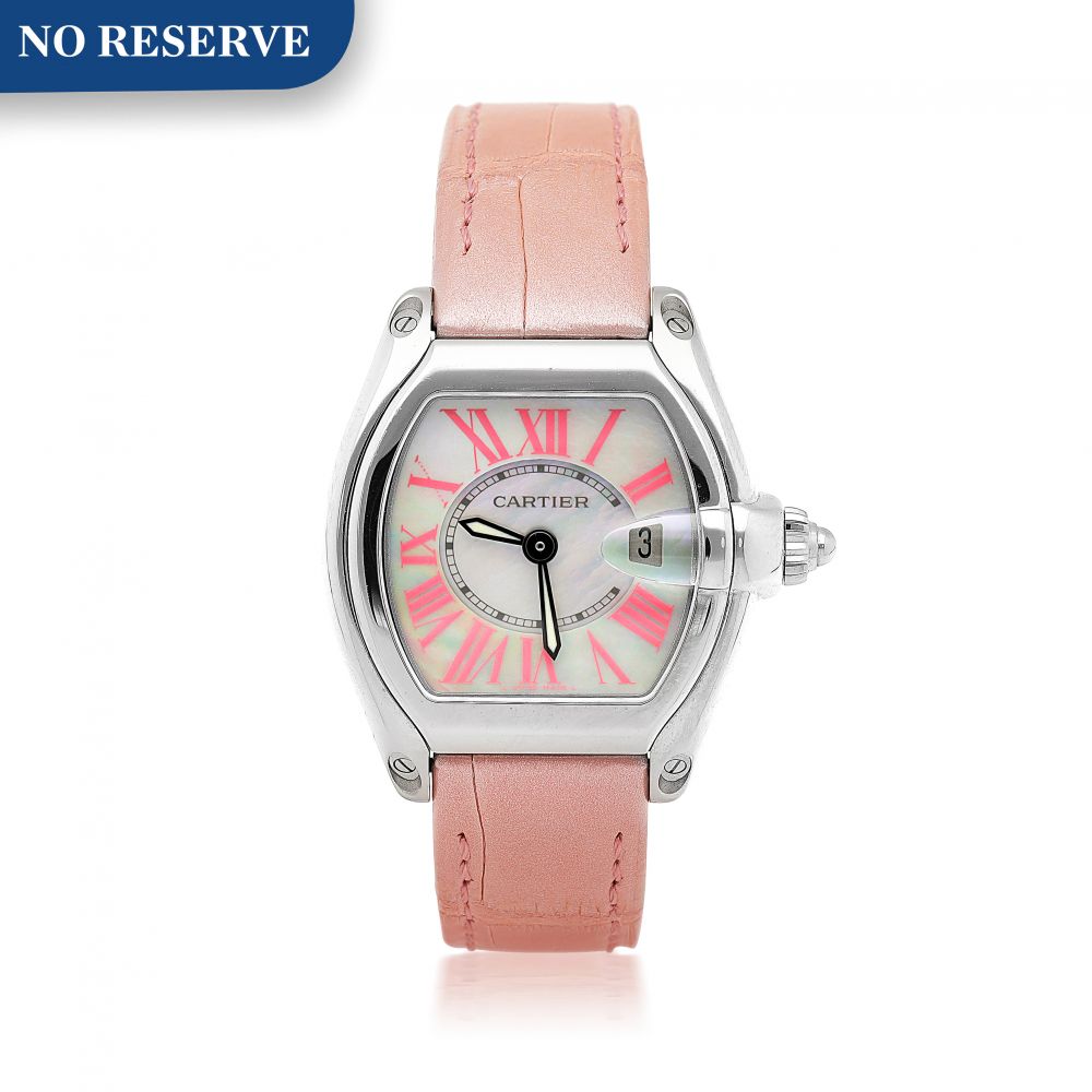 CARTIER | REFERENCE 2675 ROADSTER A STAINLESS STEEL TONNEAU FORM WRISTWATCH WITH DATE, CIRCA 2005