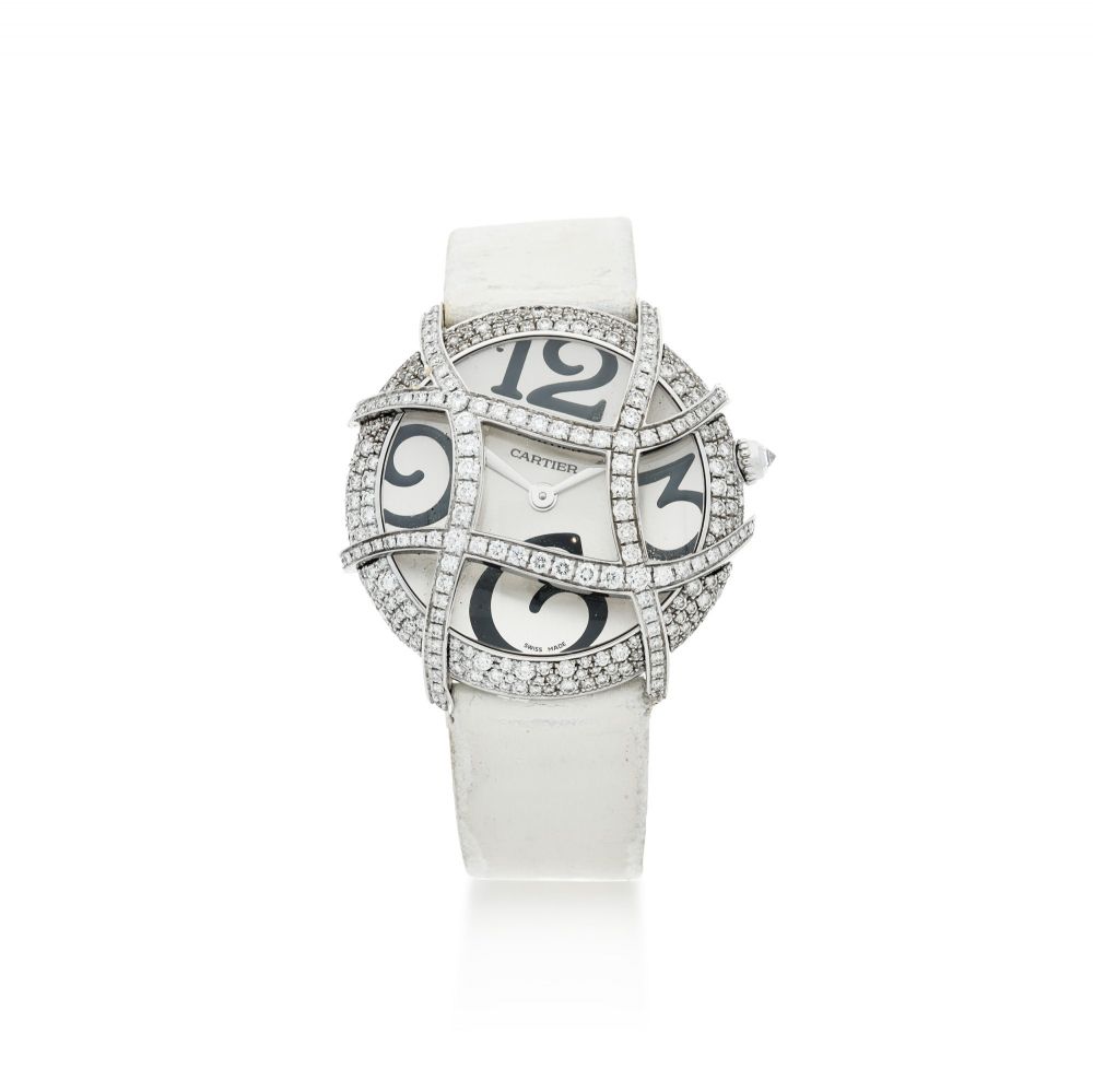 CARTIER | REFERENCE 2991 RONDE FOLLE A WHITE GOLD AND DIAMOND-SET WRISTWATCH, CIRCA 2008