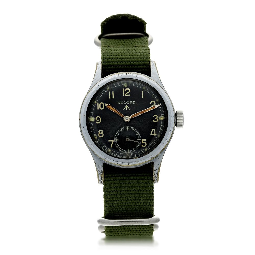 RECORD | A STAINLESS STEEL WRISTWATCH COMMISSIONED FOR THE BRITISH ARMY, CIRCA 1945