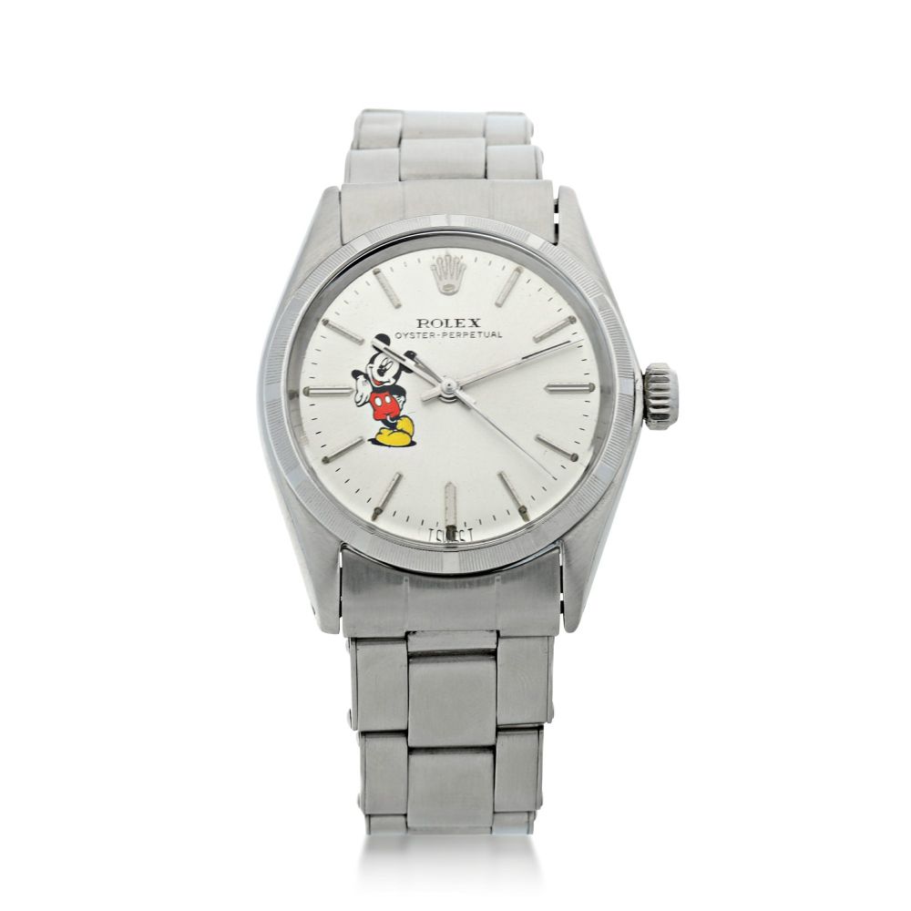 ROLEX | REFERENCE 6548 OYSTER PERPETUAL 'MICKEY MOUSE' A STAINLESS STEEL AUTOMATIC WRISTWATCH WITH BRACELET, CIRCA 1964