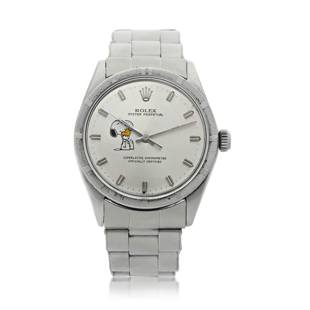 ROLEX | REFERENCE 1007 OYSTER PERPETUAL 'SNOOPY' A STAINLESS STEEL AUTOMATIC WRISTWATCH WITH BRACELET, CIRCA 1967
