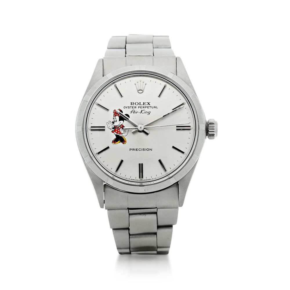 ROLEX | REFERENCE 1003 AIR-KING 'MINNIE MOUSE' A STAINLESS STEEL AUTOMATIC WRISTWATCH WITH BRACELET, CIRCA 1972
