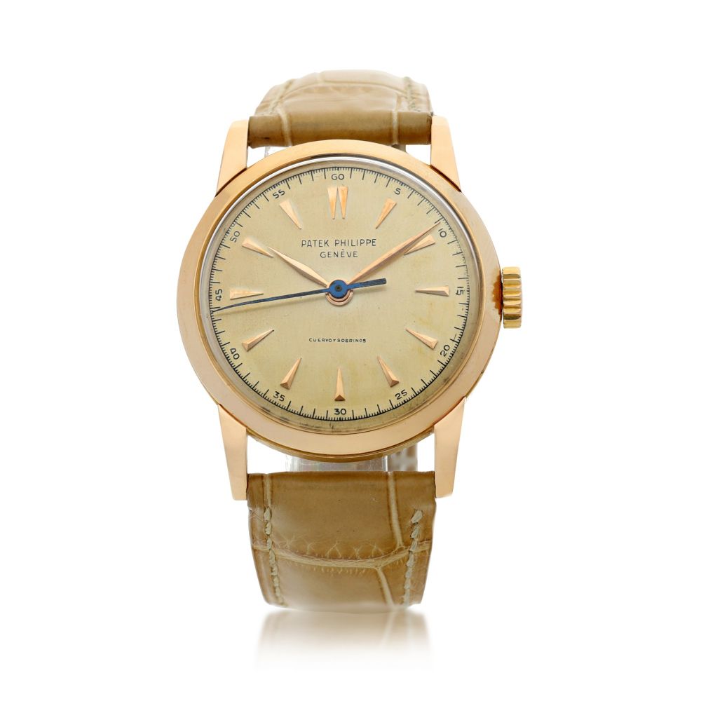 PATEK PHILIPPE | REFERENCE 2460 RETAILED BY CUERVO Y SOBRINOS: A PINK GOLD WRISTWATCH, MADE IN 1954