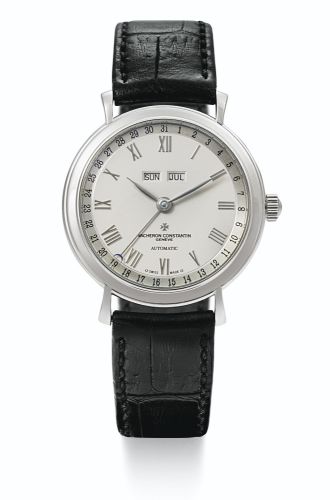 Vacheron Constantin.A WHITE GOLD AUTOMATIC TRIPLE CALENDAR WRISTWATCH REF 47051 CASE 721715 CIRCA 1998