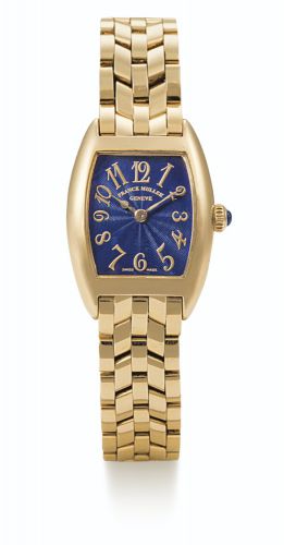 Franck Muller.A LADY'S PINK GOLD TONNEAU-FORM BRACELET WATCH REF 2500 MC NO 31 CIRCA 2000