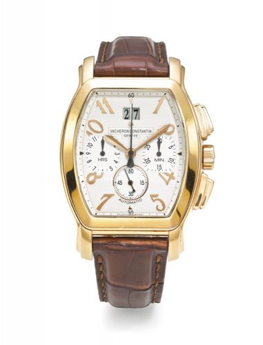 Vacheron Constantin.A LARGE PINK GOLD TONNEAU AUTOMATIC CHRONOGRAPH WRISTWATCH WITH DATE REF 49145 MVT 5122633 CASE 1135213 MALTE ROYAL EAGLE CHRONO GRANDE DATE CIRCA 2007