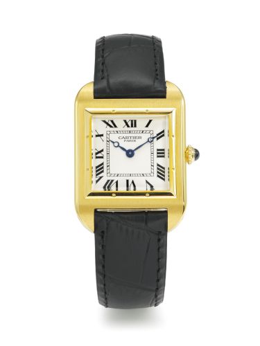Cartier.A RARE LIMITED EDITION YELLOW GOLD SQUARE WRISTWATCH REF 2697 F NO 005/100 SANTOS DUMONT 1913 CIRCA 2004