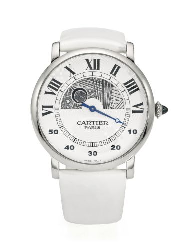 Cartier.A FINE AND UNUSUAL WHITE GOLD JUMP HOUR WRISTWATCH REF 28731 NO 111 ROTONDE CIRCA 2002
