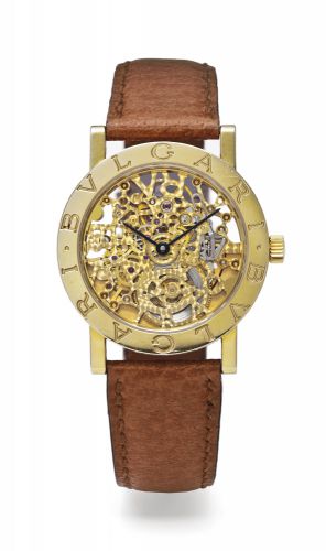 Bulgari.A YELLOW GOLD SKELETONIZED AUTOMATIC WRISTWATCH REF BB 33 GL SK P CASE P.2251 CIRCA 2001