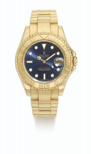 Rolex.A FINE YELLOW GOLD AUTOMATIC CENTER SECONDS WRISTWATCH WITH DATE AND BRACELET REF 68628 CASE W423594 YACHT-MASTER CIRCA 1995