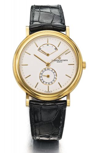 Vacheron Constantin.A FINE YELLOW GOLD WRISTWATCH WITH POWER RESERVE AND DATE REF 48100 NO 652434 CIRCA 1995