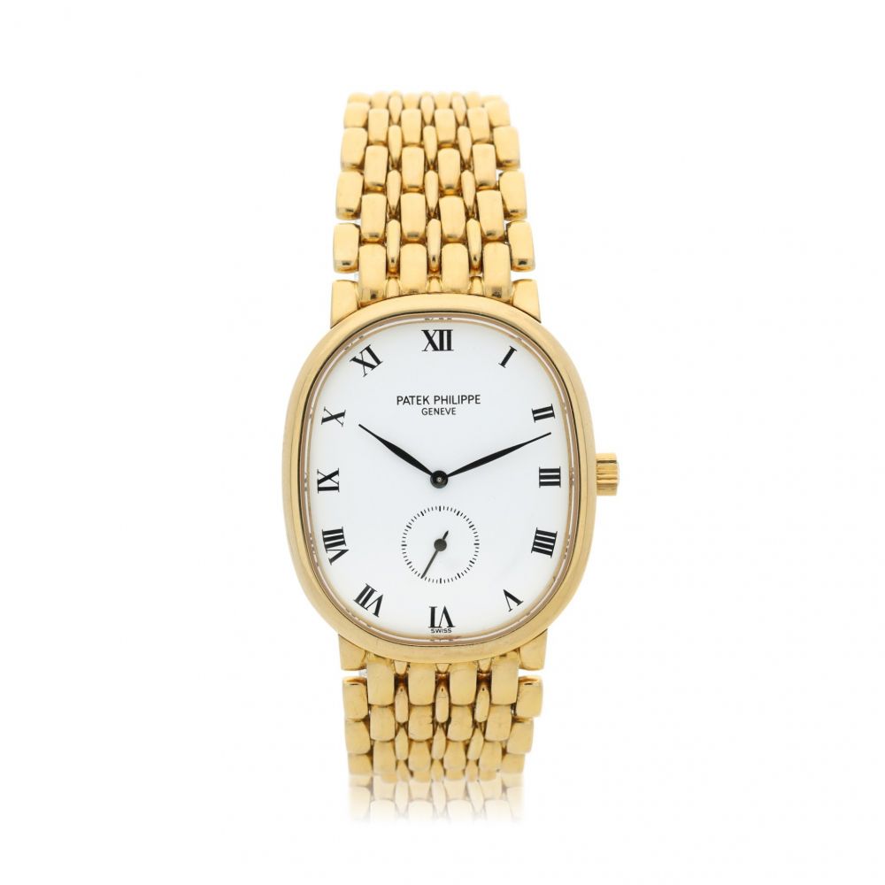 PATEK PHILIPPE | REFERENCE 3978/22 ELLIPSE A YELLOW GOLD OVAL WRISTWATCH, CIRCA 1995