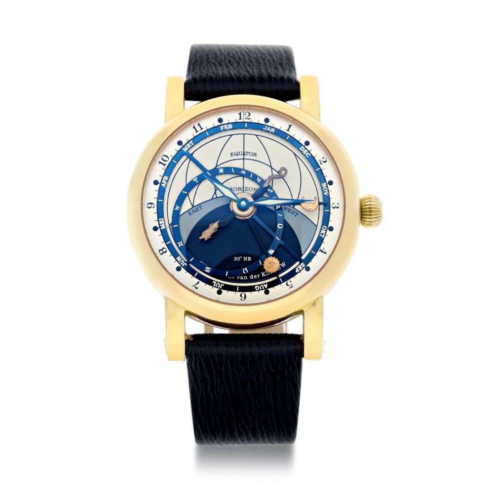 CHRISTIAAN VAN DER KLAAUW | ASTROLABIUM 2000, A PINK GOLD AUTOMATIC ASTROLOGICAL WRISTWATCH WITH MONTH, ZODIACS, SOLAR AND LUNAR POSITIONS, CIRCA 2008