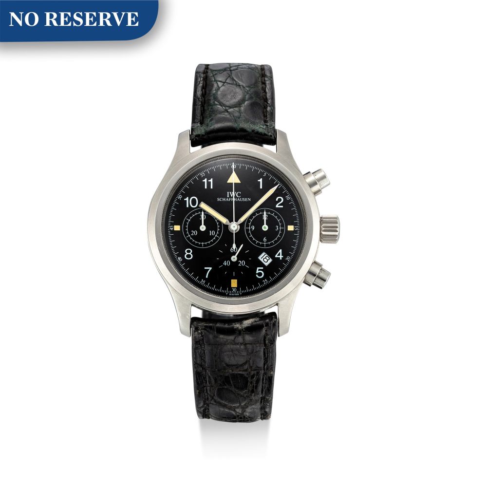 IWC | DER FLIEGERCHRONOGRAPH, REFERENCE 3706 A STAINLESS STEEL CHRONOGRAPH WRISTWATCH WITH DATE, CIRCA 1990