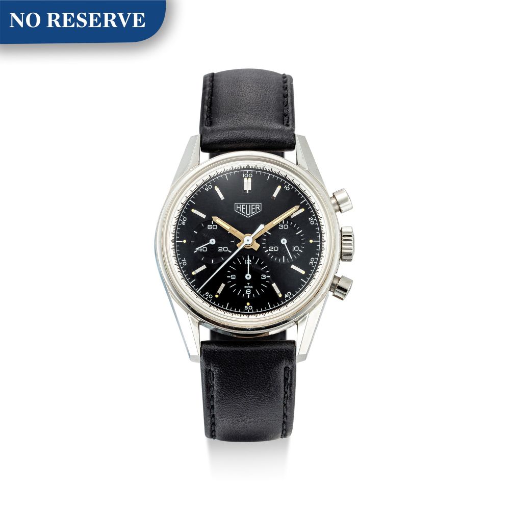 HEUER | CARRERA, REFERENCE CS3111 A STAINLESS STEEL CHRONOGRAPH WRISTWATCH, CIRCA 1986