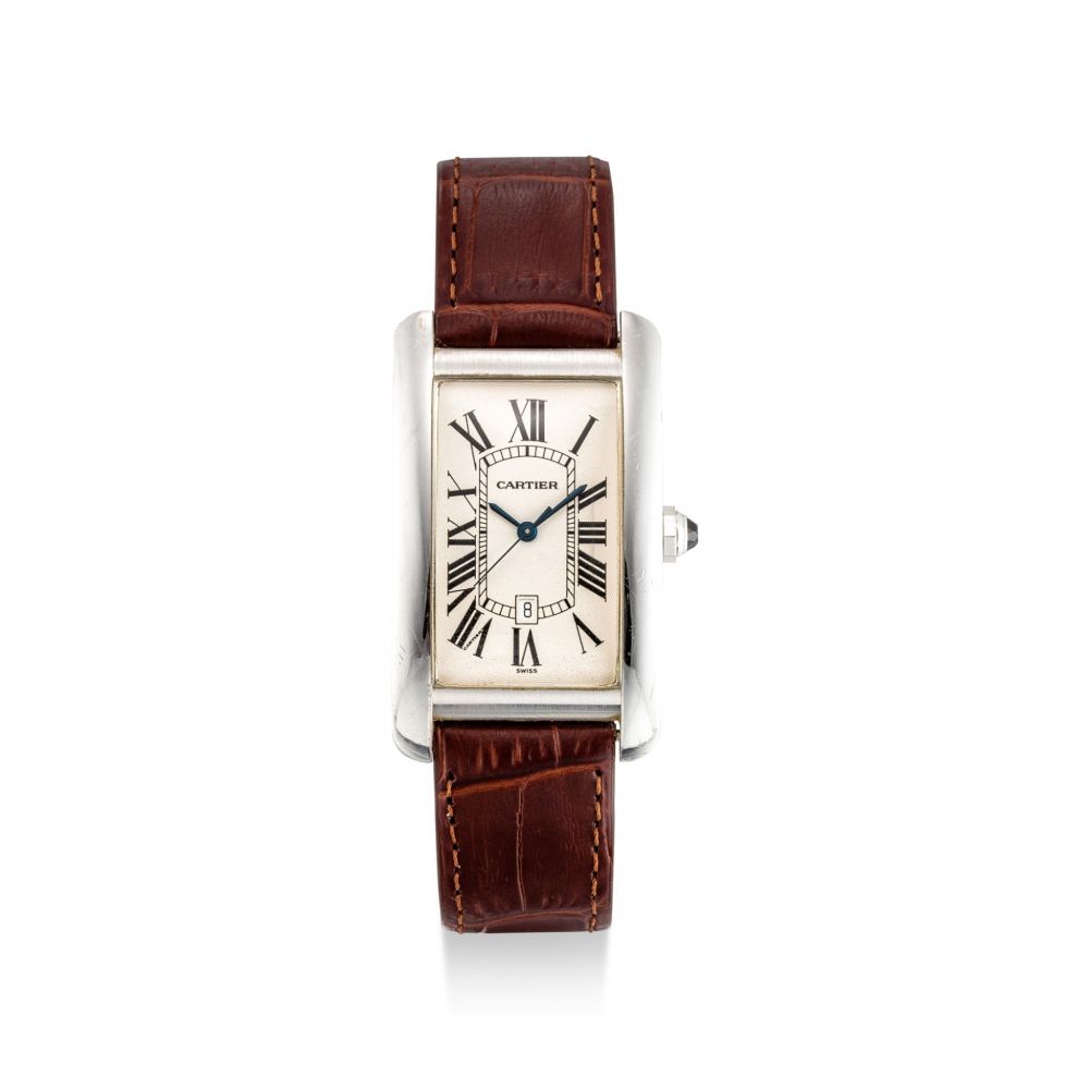 CARTIER | TANK AMÉRICAINE, REFERENCE 1741 A WHITE GOLD WRISTWATCH, CIRCA 1990