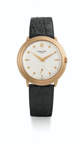 Patek Philippe.A FINE PINK GOLD WRISTWATCH REF 2515 MVT 723588 CASE 683382 CIRCA 1955
