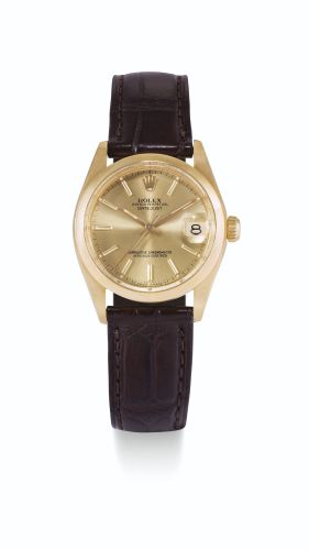 Rolex.A YELLOW GOLD AUTOMATIC CENTER SECONDS WRISTWATCH WITH DATE REF 6824 CASE 5320565 CIRCA 1977