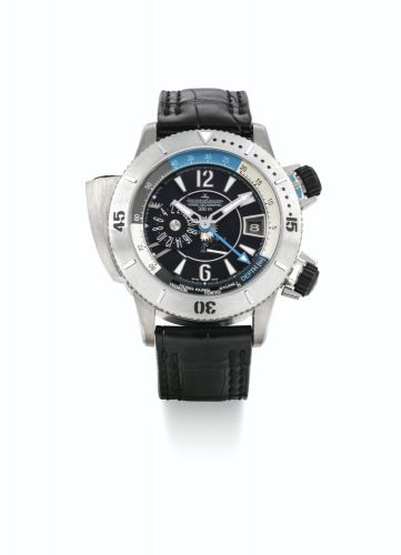 Jaeger-LeCoultre.A TITANIUM AUTOMATIC WORLD TIME DIVER'S WATCH WITH DATE AND MECHANICAL DEPTH GAUGE CASE 2577619 MASTER COMPRESSOR DIVING PRO GEOGRAPHIC CIRCA 2010