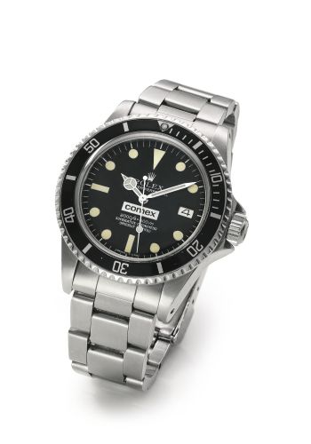 Rolex.A RARE STAINLESS STEEL AUTOMATIC CENTRE SECONDS WRISTWATCH WITH DATE BRACELET AND ROLEX PATENT BACK MADE FOR COMEX REF 1665 CASE 6221315 COMEX SEA-DWELLER 2170 CIRCA 1980