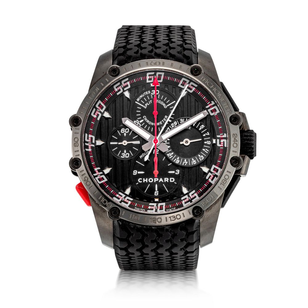 Chopard | Classic Racing Superfast Split Second, Reference 8542, A limited edition DLC-coated stainless steel split seconds chronograph wristwatch with date, Circa 2012 | 蕭邦 | Classic Racing Superfast Split Second 型號8542 限量版DLC塗層處理精鋼追針計時腕錶，備日期顯示，約2012年製