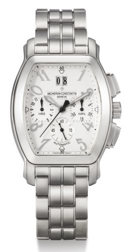 Vacheron Constantin.A STAINLESS STEEL TONNEAU-FORM AUTOMATIC CHRONOGRAPH WRISTWATCH WITH DATE AND BRACELET REF 49145 CASE 487483 ROYAL EAGLE CIRCA 2005.A STAINLESS STEEL TONNEAU-FORM AUTOMATIC CHRONOGRAPH WRISTWATCH WITH DATE AND BRACELET REF 49145 CASE 4