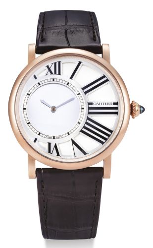 Cartier.A FINE PINK GOLD MYSTERY WRISTWATCH ROTONDE DE CARTIER MYSTERIOUS HOURS CIRCA 2013.A FINE PINK GOLD MYSTERY WRISTWATCH ROTONDE DE CARTIER MYSTERIOUS HOURS CIRCA 2013