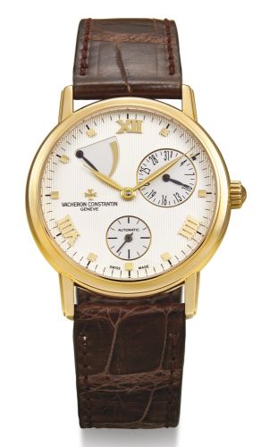 Vacheron Constantin.A YELLOW GOLD AUTOMATIC WRISTWATCH WITH DATE AND POWER RESERVE INDICATION REF 47200/1 CASE 802360 CIRCA 2005.A YELLOW GOLD AUTOMATIC WRISTWATCH WITH DATE AND POWER RESERVE INDICATION REF 47200/1 CASE 802360 CIRCA 2005