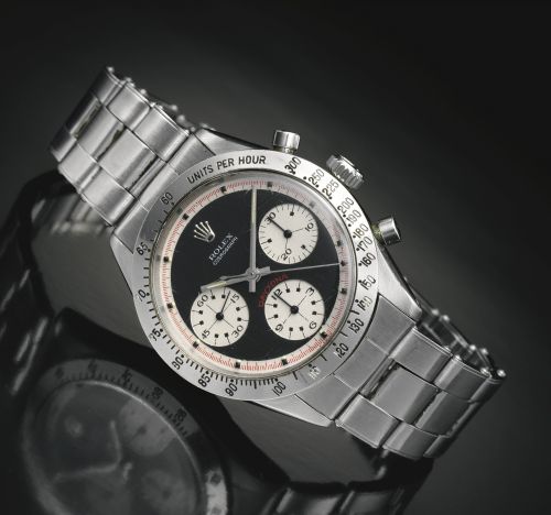 Rolex.A FINE AND RARE STAINLESS STEEL CHRONOGRAPH WRISTWATCH WITH REGISTERS TACHOMETER AND BRACELET REF 6239 CASE 1597750 DAYTONA 'PAUL NEWMAN' CIRCA 1967.A FINE AND RARE STAINLESS STEEL CHRONOGRAPH WRISTWATCH WITH REGISTERS TACHOMETER AND BRACELET REF 62