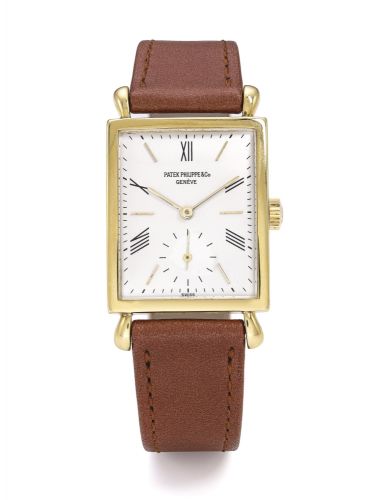 Patek Philippe.A YELLOW GOLD RECTANGULAR WRISTWATCH REF 1576 MVT 837115 CASE 636059 MADE IN 1944.A YELLOW GOLD RECTANGULAR WRISTWATCH REF 1576 MVT 837115 CASE 636059 MADE IN 1944