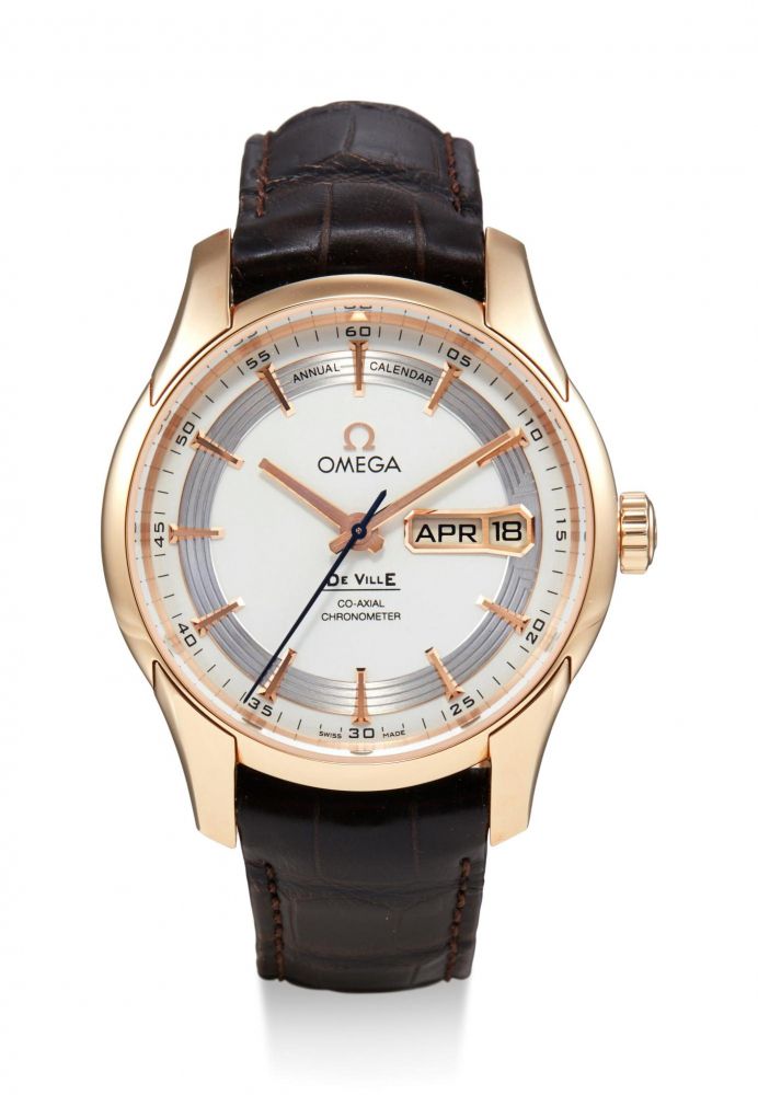 OMEGA | DE VILLE HOUR VISION, REFERENCE 431.63.41.22.02.001, A PINK GOLD ANNUAL CALENDAR WRISTWATCH, CIRCA 2017