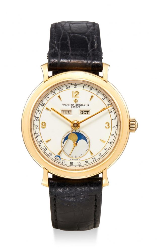 VACHERON CONSTANTIN | REFERENCE 37150, A YELLOW GOLD TRIPLE CALENDAR WRISTWATCH WITH MOON PHASES, CIRCA 1995