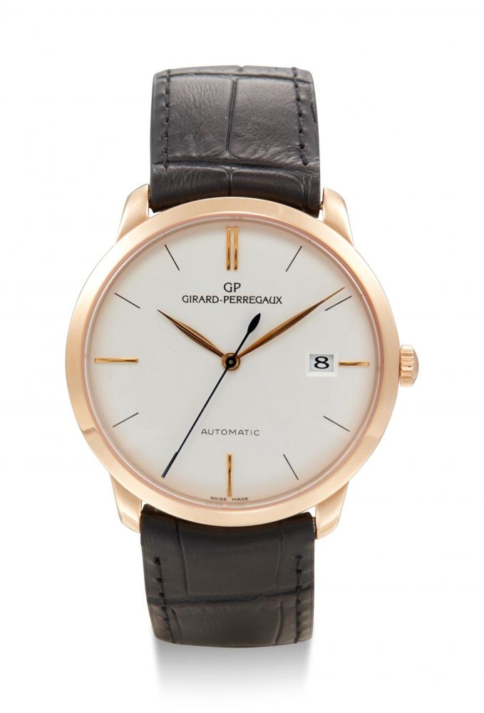 GIRARD-PERREGAUX | 1966 CLASSIQUE, REFERENCE 49525, A PINK GOLD WRISTWATCH WITH DATE, CIRCA 2008