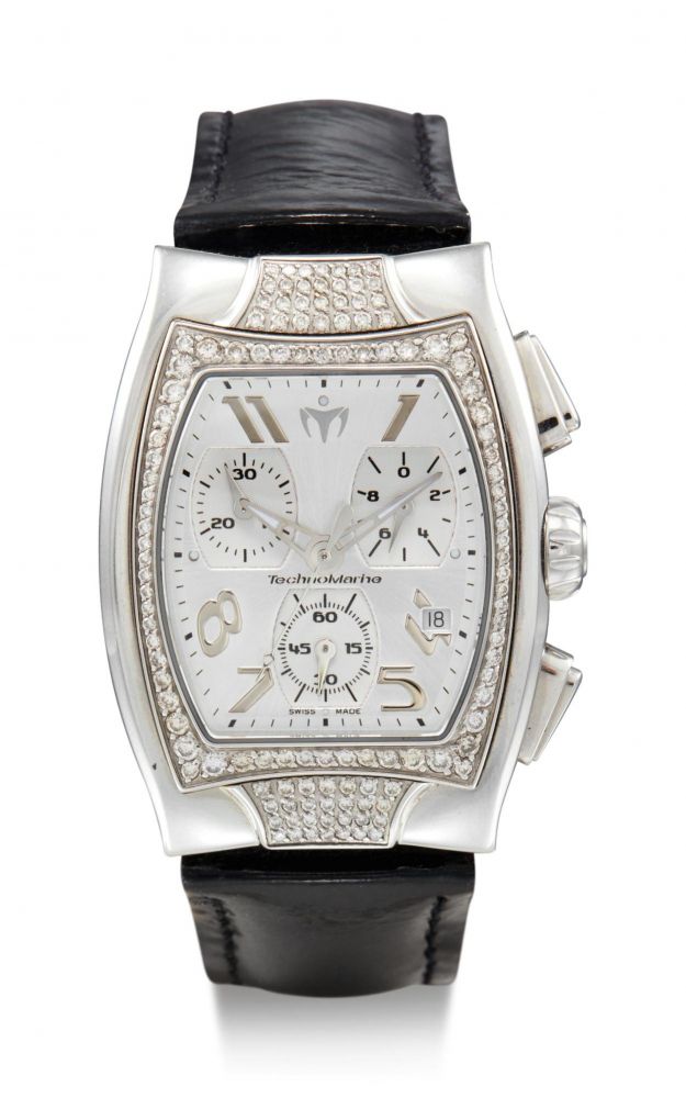 TECHNOMARINE | A STAINLESS STEEL AND DIAMOND-SET CHRONOGRAPH WRISTWATCH WITH DATE, CIRCA 2010