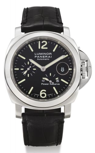 Panerai.A STAINLESS STEEL CUSHION-FORM AUTOMATIC WRISTWATCH WITH DATE AND POWER RESERVE INDICATION PAM00090 NO D0225/2500 LUMINOR POWER RESERVE AUTOMATIC ACCIAIO CIRCA 2012.A STAINLESS STEEL CUSHION-FORM AUTOMATIC WRISTWATCH WITH DATE AND POWER RESERVE IN