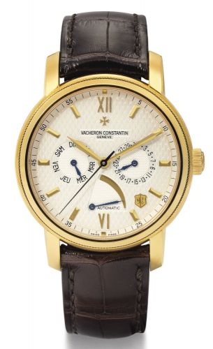 Vacheron Constantin.A FINE LIMITED EDITION YELLOW GOLD AUTOMATIC WRISTWATCH WITH DAY, DATE AND POWER RESERVE INDICATION, MADE TO COMMEMORATE THE 250TH ANNIVERSARY OF THE BRAND REF 85250 JUBILEE 1755 NO 359 CIRCA 2005.A FINE LIMITED EDITION YELLOW GOLD AUT