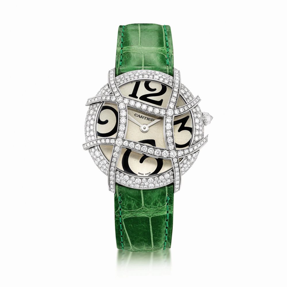 Cartier | Ronde Folle, Reference 2991, A white gold and diamond-set wristwatch, Circa 2008 | 卡地亞 | Ronde Folle 型號2991 白金鑲鑽石腕錶，約2008年製